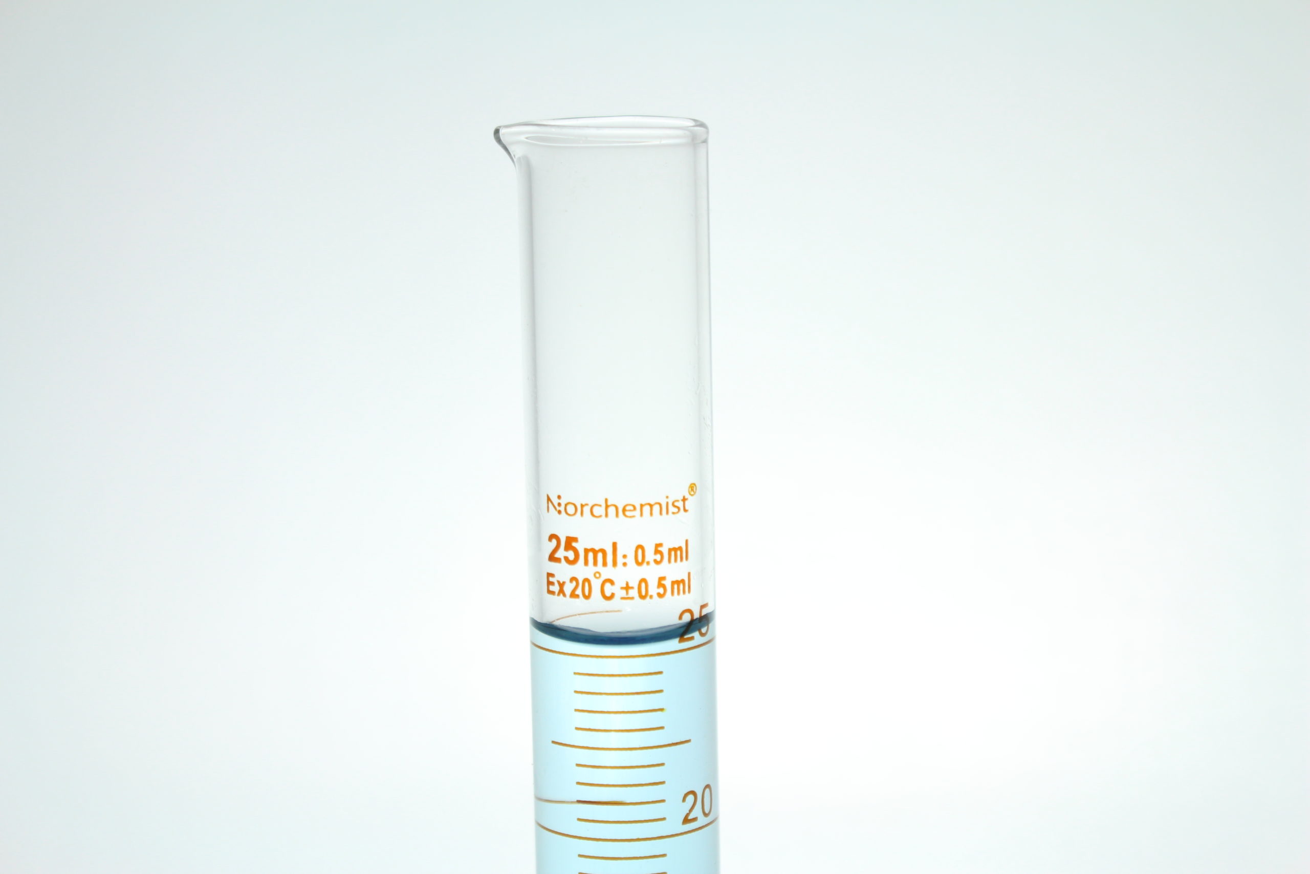 Borosilicate Glass Graduated Cylinder, 25 ml, 0.5 ml Graduation
